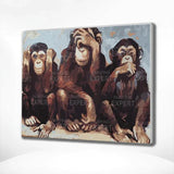 Malowanie po numerach 3 małpy