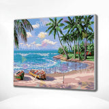 Painting by numbers Beach with Boats