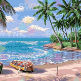 Painting by numbers Beach with Boats
