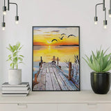 Malen nach Zahlen Strand mit Sonnenuntergang