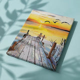 Malen nach Zahlen Strand mit Sonnenuntergang