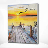 Malen nach Zahlen Strand mit Sonnenuntergang