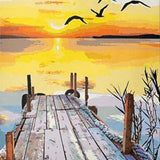 Malen nach Zahlen Strand mit Sonnenuntergang