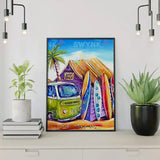 Painting by numbers Beach with Van