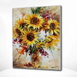 Malowanie po numerach Piękne słoneczniki