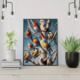 Painting by numbers Birds in a Tree Full of Life