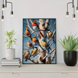 Paint by Numbers: Fugle i et Træ Fyldt med Liv