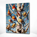 Paint by Numbers: Fugle i et Træ Fyldt med Liv