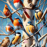 Paint by Numbers: Fugle i et Træ Fyldt med Liv
