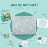 Schilderen op nummer Vogels met bloemen