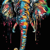 Painting by numbers Black Elephant with Colours