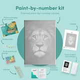Painting by numbers Black and White Lion Portrait