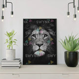 Painting by numbers Black and White Lion Portrait