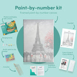 Painting by numbers Black and White Paris with Flowers