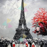 Painting by numbers Black and White Paris with Flowers