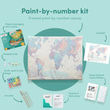 Painting by numbers Blue World Map