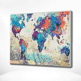 Painting by numbers Blue World Map