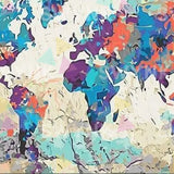 Painting by numbers Blue World Map
