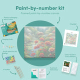 Paint by numbers Serene Sø med Røde Blomster