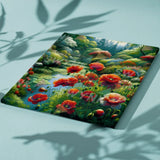 Paint by numbers Serene Sø med Røde Blomster