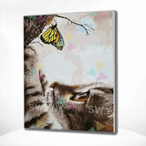 Painting by numbers Cat and a Butterfly