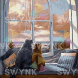 Painting by numbers Cats by the Window