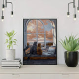 Paint by numbers Kissat ikkunan edessä