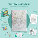 Painting by numbers Cat with Flowers