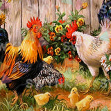 Schilderen op nummer Kippen