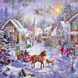 Painting by numbers Christmas in Town
