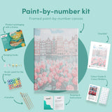 Pintar por números Ciudad con flores