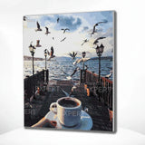 Malen nach Zahlen Kaffee am Meer