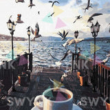 Pintar por numeros Café junto al mar