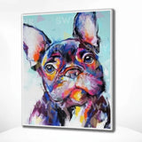 Painting by numbers Colored Bulldog