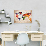 Schilderen met getallen Gekleurde wereldkaart