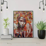 Pintar por numeros Mujer Colorida Abstracta