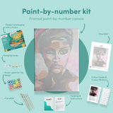 Pintar por números Mujer Colorida Rosa