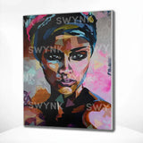 Pintar por números Mujer Colorida Rosa