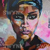 Pintar por números Mujer Colorida Rosa