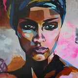 Schilderen op nummer Kleurrijke vrouw roze