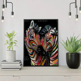 Painting by numbers Colourful Zebras