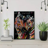 Painting by numbers Colourful Zebras