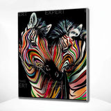 Painting by numbers Colourful Zebras