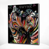 Painting by numbers Colourful Zebras