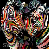 Painting by numbers Colourful Zebras