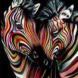 Painting by numbers Colourful Zebras