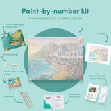 Painting by numbers Colourful houses by the sea