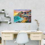 Painting by numbers Colourful houses by the sea