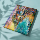 Painting by numbers Colourful houses by the sea