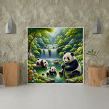 Schilderen op nummer Schattige Panda's bij het Meer